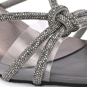 Women Knot Strap Kitten Heels (W-SHI-120-GUNMETAL)