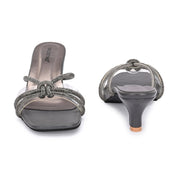 Women Knot Strap Kitten Heels (W-SHI-120-GUNMETAL)