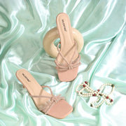 Women Knot Strap Kitten Heels (W-SHI-120-ROSEGOLD)