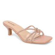 Women Knot Strap Kitten Heels (W-SHI-120-ROSEGOLD)