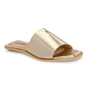 Women Contemporary Comfort Slides (W-SHI-121-GOLD)