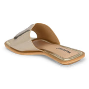 Women Contemporary Comfort Slides (W-SHI-121-GOLD)