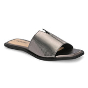 Women Contemporary Comfort Slides (W-SHI-121-GUNMETAL)