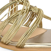 Women Stylish Square-Toe Flats (W-SHI-122-GOLD)