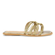 Women Stylish Square-Toe Flats (W-SHI-122-GOLD)