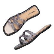 Women Stylish Square-Toe Flats (W-SHI-122-GREY)