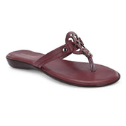 Women Cherry Daily Wear Flats (W-SHI-123-CHERRY)