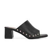 Women Studded Block Heel Slip-On Sandals (W-SHI-127-BLACK)