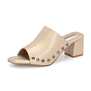 Women Studded Block Heel Slip-On Sandals (W-SHI-127-GOLD)