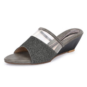 Women Slip-On Wedge Heels (W-SHI-74-GUNMETAL)