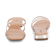 Women Triple Strap Ethnic Flats (W-SHI-83-GOLD)