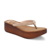 Women Shimmering Thong Straps Wedge Sandals (W-SHI-84-SULTAN)