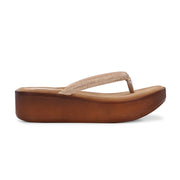 Women Shimmering Thong Straps Wedge Sandals (W-SHI-84-SULTAN)