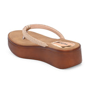 Women Shimmering Thong Straps Wedge Sandals (W-SHI-84-SULTAN)