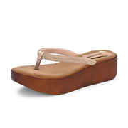 Women Shimmering Thong Straps Wedge Sandals (W-SHI-84-SULTAN)