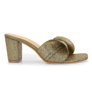 Women Party Glitter Block Heel (W-SHI-96-ANTIQUE)