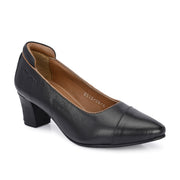 Women Block Heel Pumps (W-SHINE-11-BLACK)