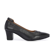 Women Block Heel Pumps (W-SHINE-11-BLACK)