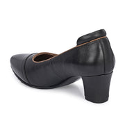 Women Block Heel Pumps (W-SHINE-11-BLACK)