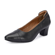 Women Block Heel Pumps (W-SHINE-11-BLACK)