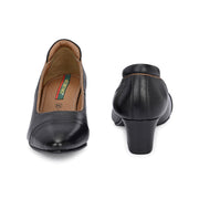 Women Block Heel Pumps (W-SHINE-11-BLACK)