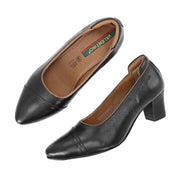 Women Block Heel Pumps (W-SHINE-11-BLACK)