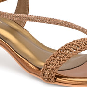Women Antique Gold Kitten Heel Sandals (W-SN-03-ANTIQUE)