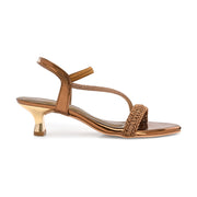 Women Antique Gold Kitten Heel Sandals (W-SN-03-ANTIQUE)