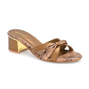 Women Textured Block Heel Sandals (W-SN-04-ANTIQUE)