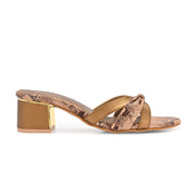 Women Textured Block Heel Sandals (W-SN-04-ANTIQUE)