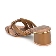 Women Textured Block Heel Sandals (W-SN-04-ANTIQUE)