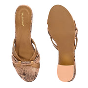 Women Textured Block Heel Sandals (W-SN-04-ANTIQUE)