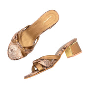 Women Textured Block Heel Sandals (W-SN-04-ANTIQUE)