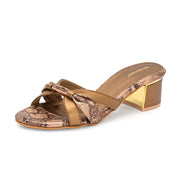 Women Textured Block Heel Sandals (W-SN-04-ANTIQUE)