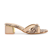 Women Textured Block Heel Sandals (W-SN-04-LIGHTGOLD)