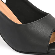 Women Open-Toe Slingback Block Heel Sandals (W-SN-05-BLACK)