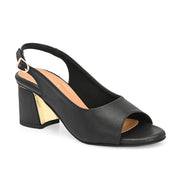 Women Open-Toe Slingback Block Heel Sandals (W-SN-05-BLACK)