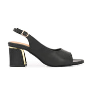 Women Open-Toe Slingback Block Heel Sandals (W-SN-05-BLACK)