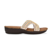 Women Embellished Slip-On Sandals (W-SN-08-BEIGE)