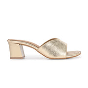 Women Metallic Gold Block Heel Sandals (W-SN-13-GOLD)