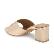 Women Metallic Gold Block Heel Sandals (W-SN-13-GOLD)