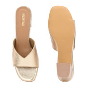 Women Metallic Gold Block Heel Sandals (W-SN-13-GOLD)