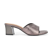 Women Metallic Gunmetal Block Heel Sandals (W-SN-13-GUNMETAL)