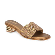 Women Elegant Interwoven Strap Evening Heels (W-SN-17-ANTIQUE)