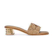 Women Elegant Interwoven Strap Evening Heels (W-SN-17-ANTIQUE)