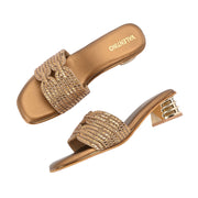 Women Elegant Interwoven Strap Evening Heels (W-SN-17-ANTIQUE)