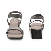 Women Block Heel Sandals (W-SN-19-GREY)