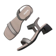 Women Block Heel Sandals (W-SN-19-GREY)