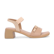 Women Block Heel Sandals (W-SN-20-BEIGE-GOLD)