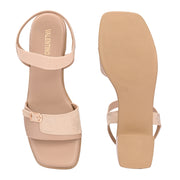 Women Block Heel Sandals (W-SN-20-BEIGE-GOLD)
